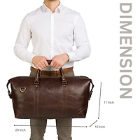 Aaron Leather Goods Full-Grain Leather Travel Duffle Bag with Shoulder Strap, Spacious Interior, and Vintage-Inspired Design – Ideal for Weeken