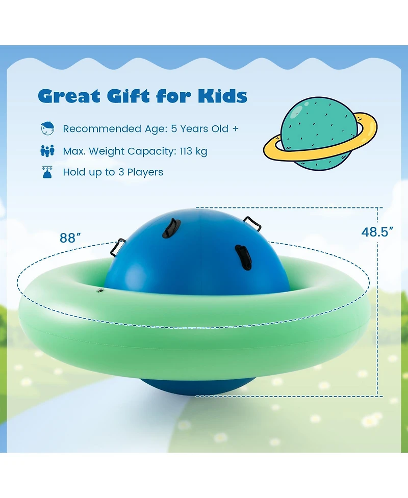 7.5-Ft Inflatable Dome Rocker - 6 Handles, Kids Bouncer