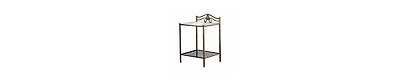 Modern Nightstand with Tempered Glass Top and Dual Storage Shelves