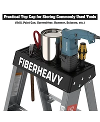 Fibreglass Step Ladder 6-Step 250lbs Gray