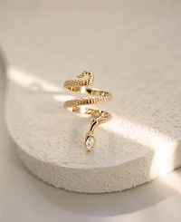 Ettika Serpentina Crystal Coiled Ring