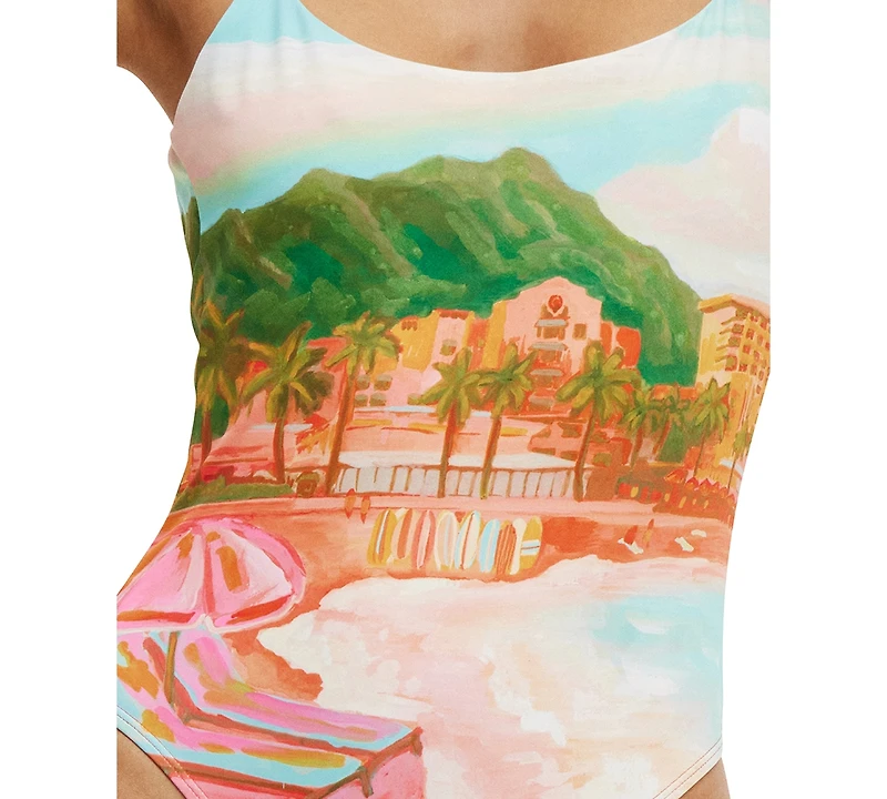 Cotton On Women's Thin-Strap Low-Scoop One Piece Cheeky Swimsuit