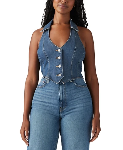 Levi's Women's Bria Cotton Denim Corset Cropped Top