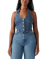 Levi's Women's Bria Cotton Denim Corset Cropped Top
