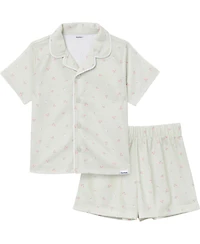 Gerber Toddler Girls 2-Piece Button Up Pajama Shorts Set