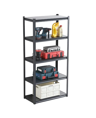 5 Tier Heavy Duty Metal Storage Shelves,Easy to Assemble,Adjustable,Storage Shelves for Basements, Garages and Kitchen