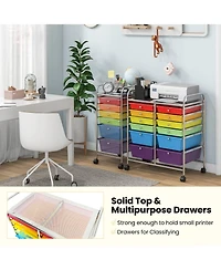 12 Drawers Rolling Cart Storage Scrapbook Paper Organizer Bins