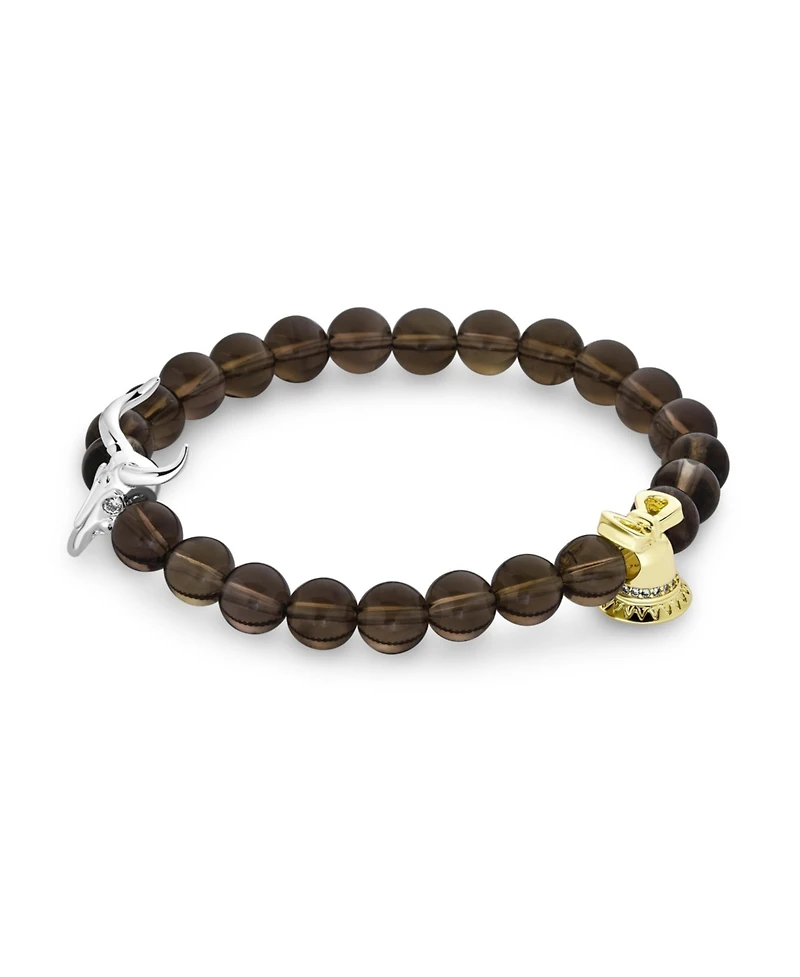 Bling Jewelry Texas Longhorn Stretch Bracelet with Brown Beads