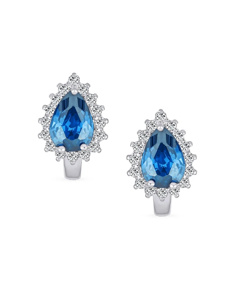 Bling Jewelry Timeless Elegant Cz Cubic Zirconia Stud Earrings Teardrop Huggie Sterling Silver