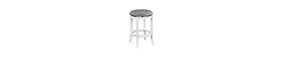 Backless Swivel Counter Stool with Faux Leather and Nailhead Trim