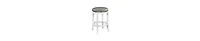 Backless Swivel Counter Stool with Faux Leather and Nailhead Trim