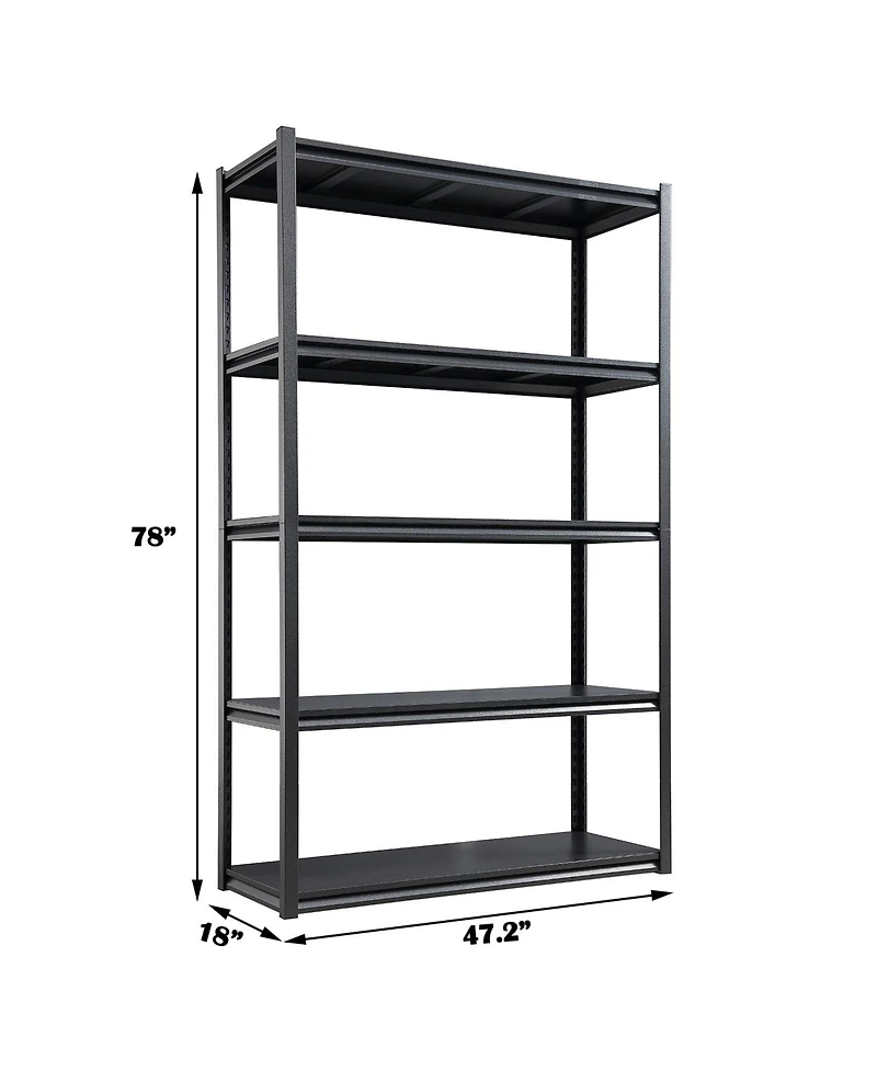 78"H 5 Tier Metal Shelves for Storage Garage Shelving 2000LBS Heavy Duty Storage Shelves Adjustable Garage Shelf Industrial Shelving Unit Storage Util