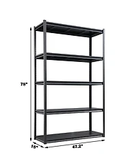 78"H 5 Tier Metal Shelves for Storage Garage Shelving 2000LBS Heavy Duty Storage Shelves Adjustable Garage Shelf Industrial Shelving Unit Storage Util