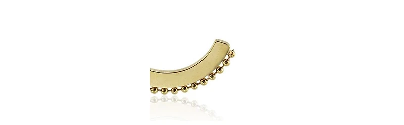 Flat Hoop Earring with Beaded Texture in Stainless Steel
