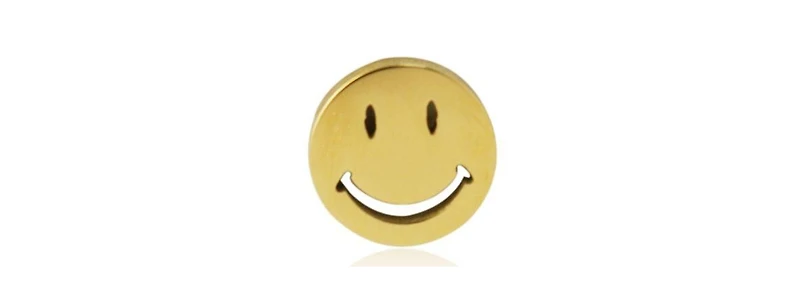 Stainless Steel Smiley Face Stud Earrings