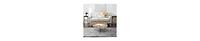Round Coffee Table – Handcrafted Wood Top with Elegant Carved Edge