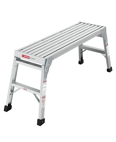 Work Platform Aluminum Portable Bench Folding Ladder Ansi Capacity 225 Lbs 40"