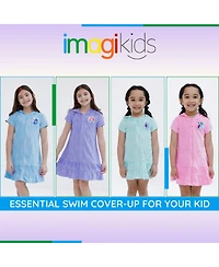 Frozen Girls Loop Terry Cloth Hooded Zip Up Swim Cover