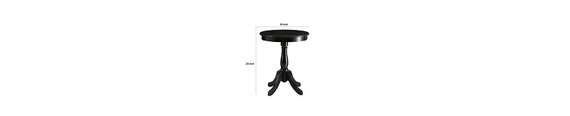 Traditional Round Side Table with Turned Pedestal Base – Sturdy Wood Construction