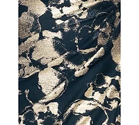 Betsy & Adam Plus Size Metallic Print Cowlneck Gown