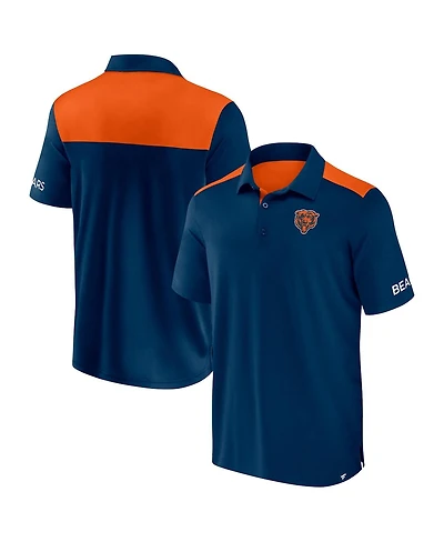 Fanatics Men's Navy/Orange Chicago Bears Color Block Polo Shirt