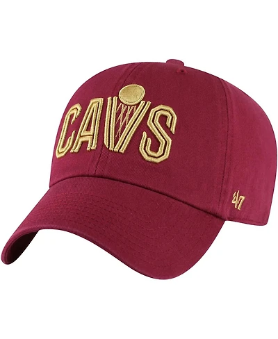 '47 Brand Men's Wine Cleveland Cavaliers Core Wordmark Clean Up Adjustable Hat