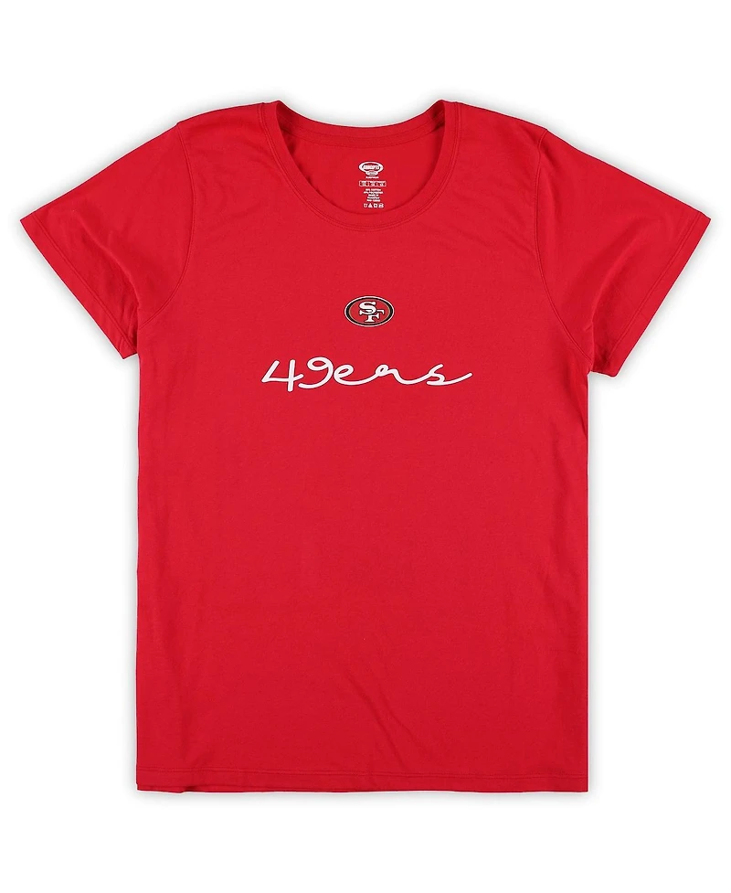 Concepts Sport Women's San Francisco 49ers Plus Script T-Shirt and Pants Sleep Set