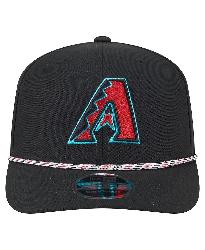 New Era Men's Black Arizona Diamondbacks Multi-Rope 9Seventy Stretch-Snap Hat