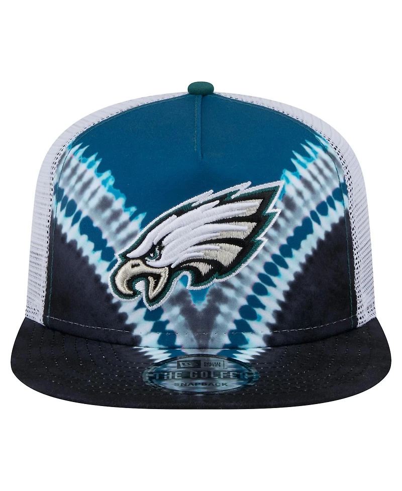 New Era Men's Midnight Green/Black Philadelphia Eagles Throwback Dye Golfer Snapback Hat