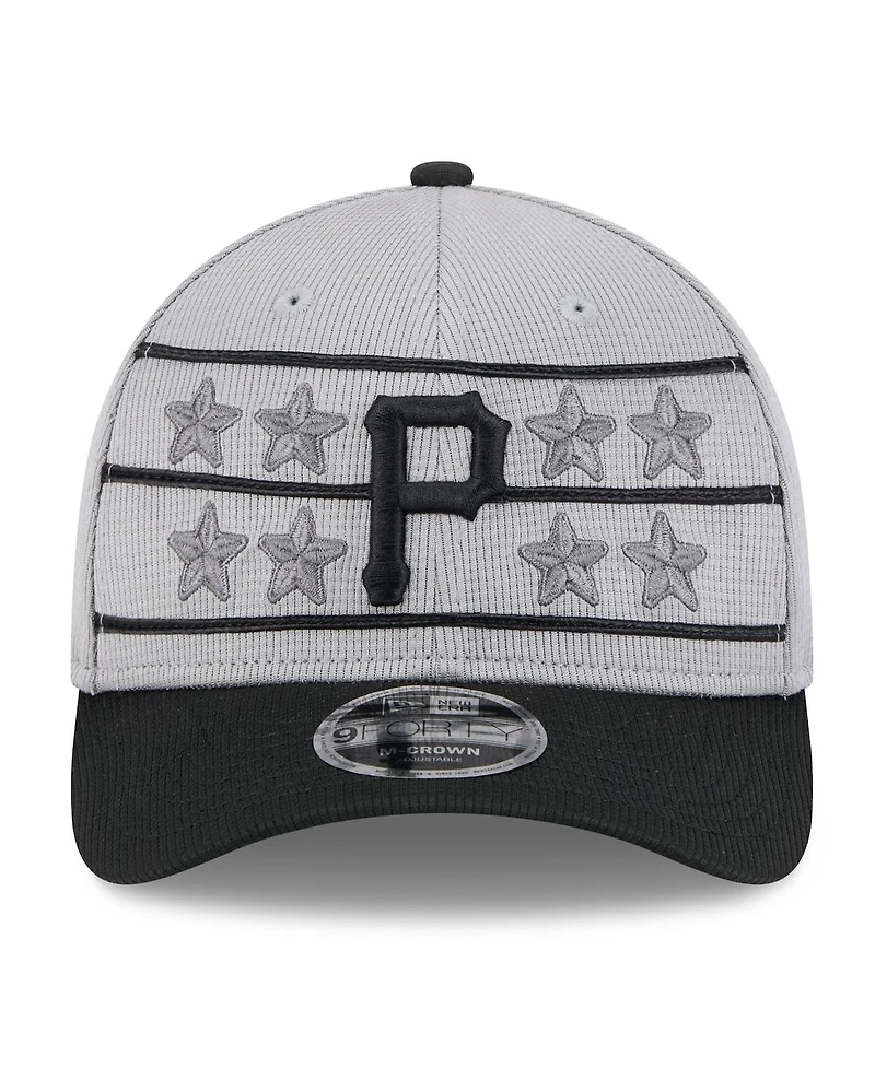 New Era Men's Gray/Black Pittsburgh Pirates 2025 Batting Practice 9Forty M-Crown Adjustable Hat