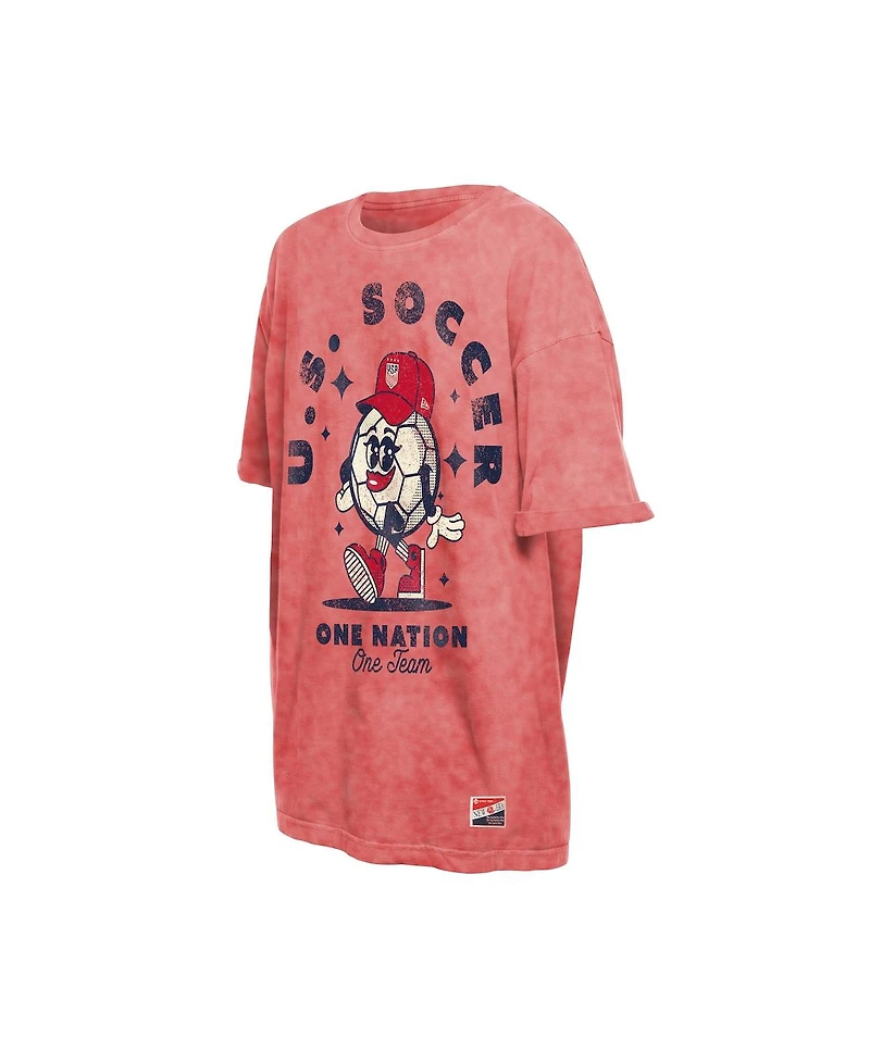 5th & Ocean Women's Red Uswnt Throwback Oversized T-Shirt