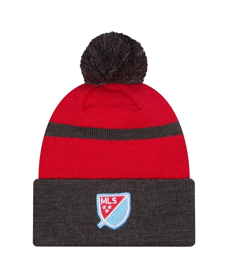 New Era Men's Black Chicago Fire 2025 Kickoff Cuffed with Pom Knit Hat