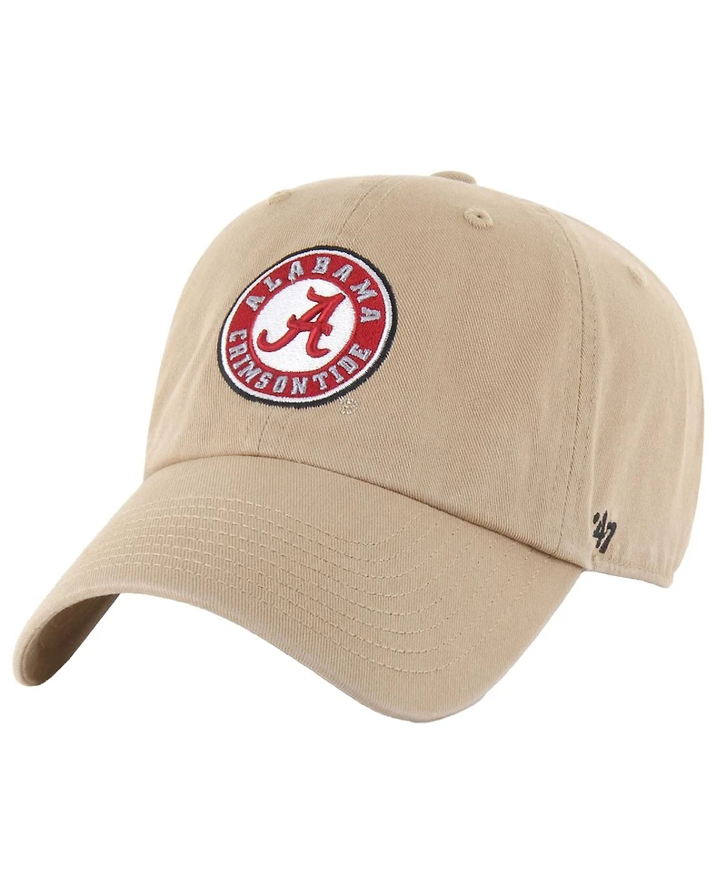 '47 Brand Men's Khaki Alabama Crimson Tide Clean Up Adjustable Hat