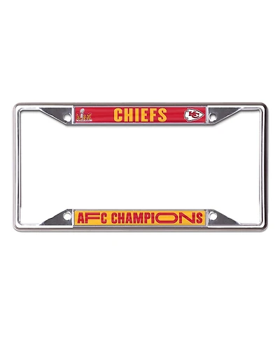 Wincraft Kansas City Chiefs 2024 Afc Champions Laser Cut Metal License Plate Frame