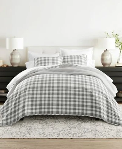 Ienjoy Home Watercolor Plaid Reversible Quilt Sets