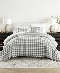 Ienjoy Home Watercolor Plaid Reversible Quilt Sets