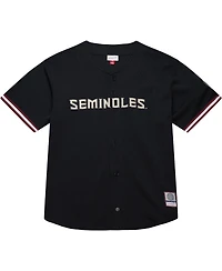 Mitchell & Ness Men's Black Florida State Seminoles On The Clock Full-Button Fashion Jersey