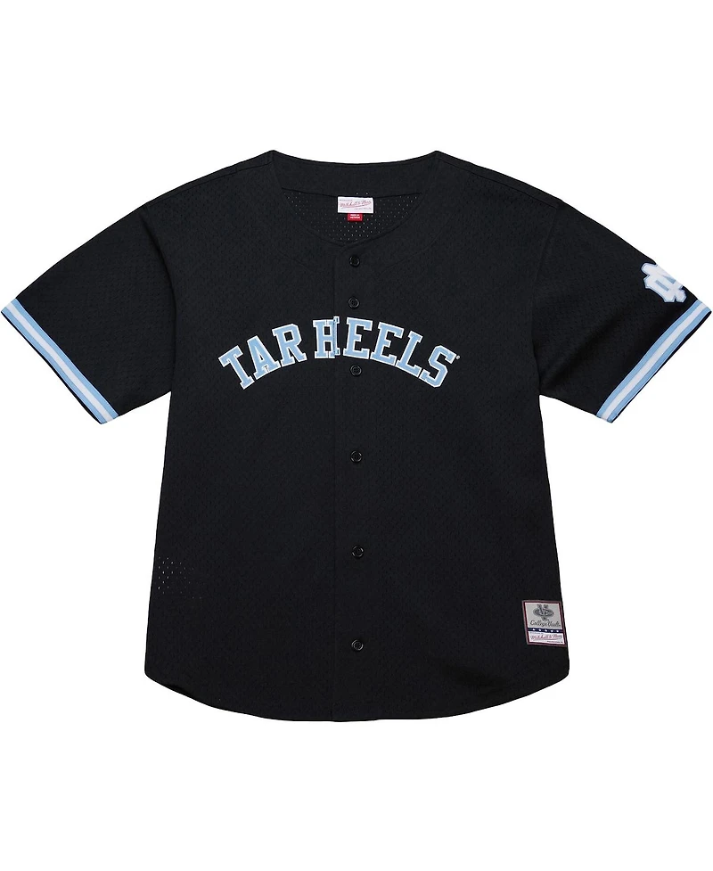 Mitchell & Ness Men's Black North Carolina Tar Heels On The Clock Full-Button Fashion Jersey