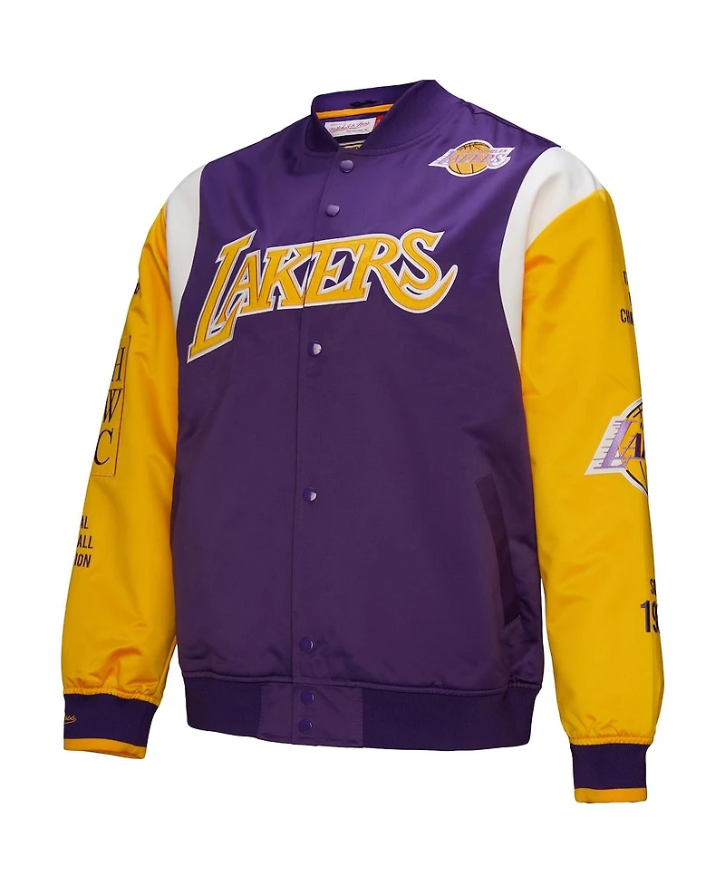 Mitchell & Ness Men's and Women's Purple Los Angeles Lakers Vintage Team Origins Satin Full-Snap Jacket
