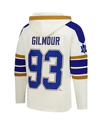 '47 Brand Men's Doug Gilmour Cream Toronto Maple Leaf's Blue Line Heritage Name Number Lace-Up Pullover Hoodie