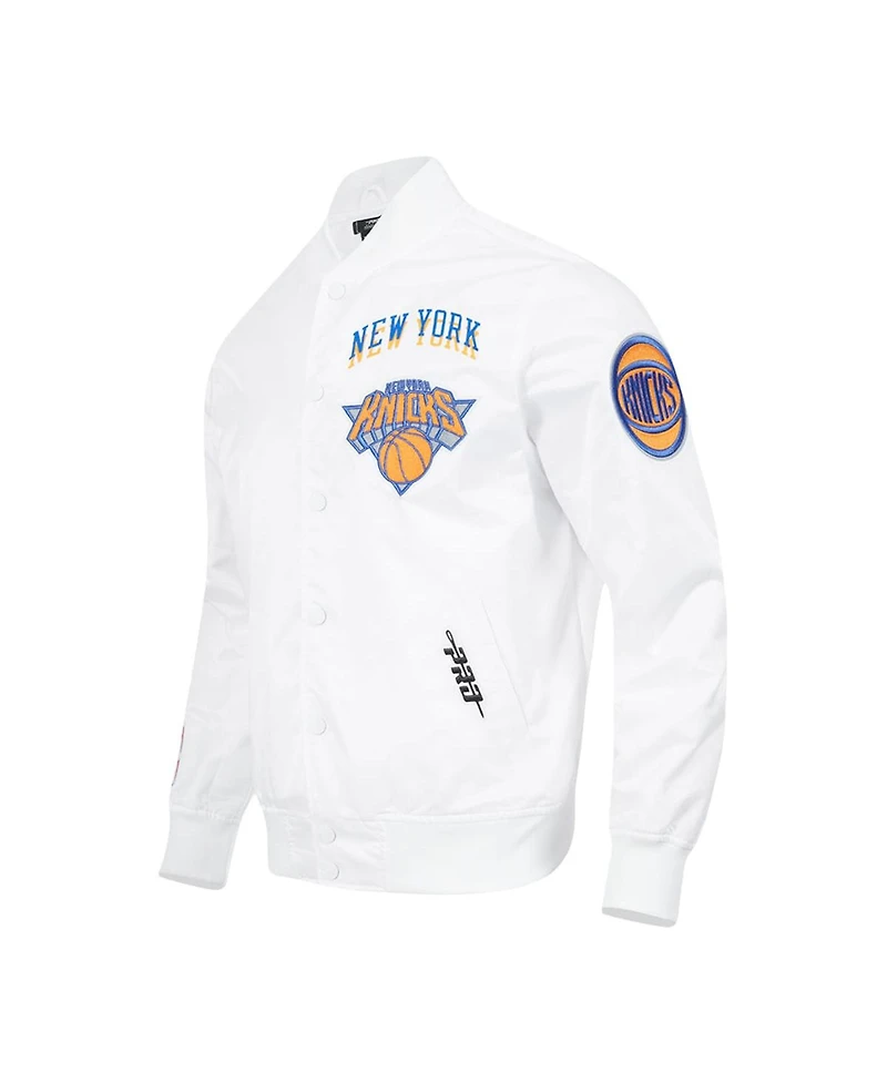 Pro Standard Men's White New York Knicks 2024/25 City Edition Chenille Satin Full-Snap Jacket