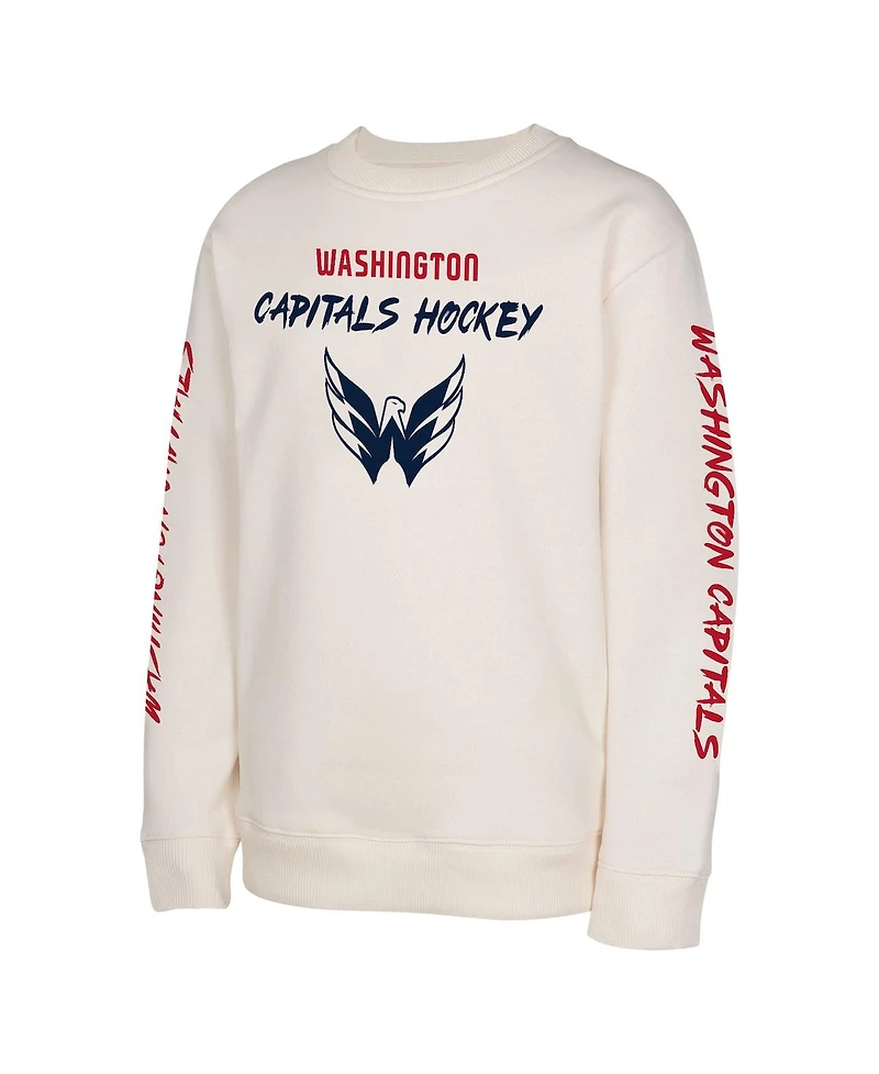 Outerstuff Big Boys and Girls Cream Washington Capitals Star Power Pullover Sweatshirt