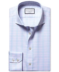 Charles Tyrwhitt Men's Slim-Fit Non-Iron Prince of Wales Check Twill Dress Shirt