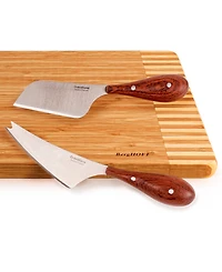 BergHOFF Aaron Probyn 3-Piece Cheese Knives and Round Bamboo Cutting Board Set