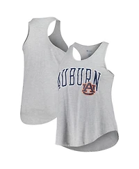 Profile Women's Heather Gray Auburn Tigers Arch Logo Racerback Scoop Neck Tank Top
