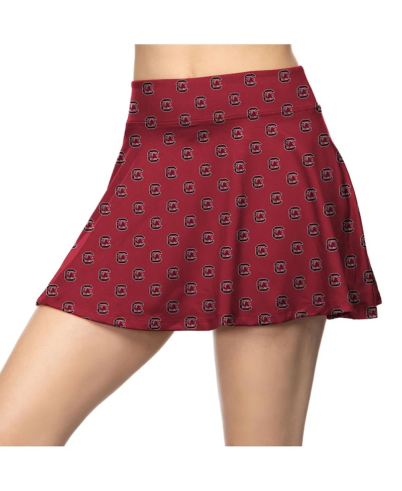 ZooZatz Women's Garnet South Carolina Gamecocks All-Over Print Flowy Skort