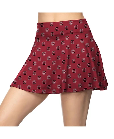 ZooZatz Women's Garnet South Carolina Gamecocks All-Over Print Flowy Skort