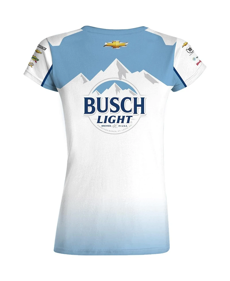 Checkered Flag Sports Women's White/Blue Ross Chastain Busch Light Uniform T-Shirt