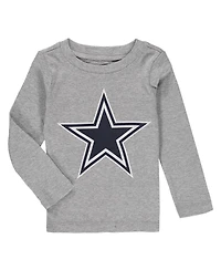 Outerstuff Toddler 2-Piece Heathered Gray Dallas Cowboys Long Sleeve T-Shirt and Pants Sleep Set