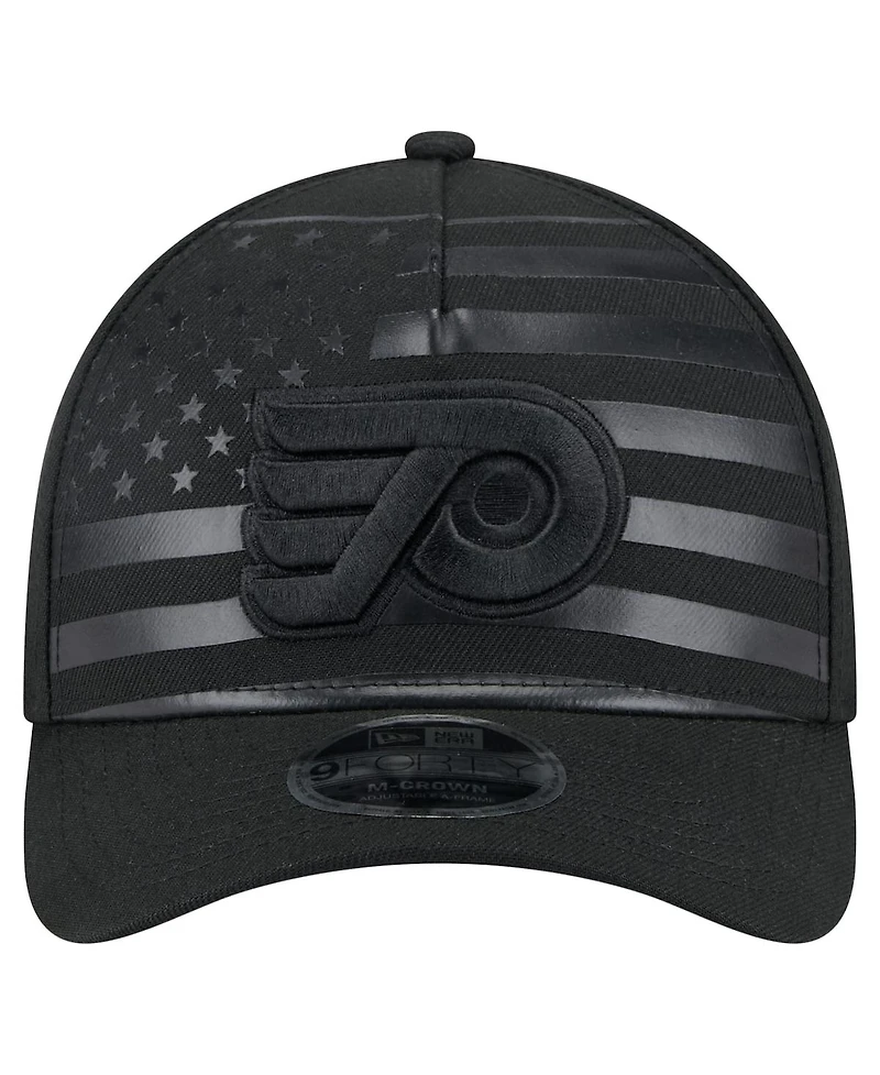 New Era Men's Black Philadelphia Flyers Game Day Stealth Flag 9FORTY A-Frame Adjustable Hat